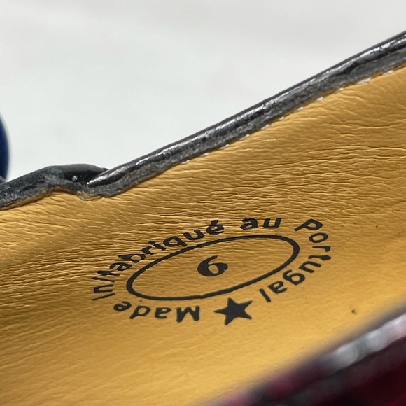 John Fluevog Black Burgundy Navy Red Patent Leather Shoe - Picture 6 of 12